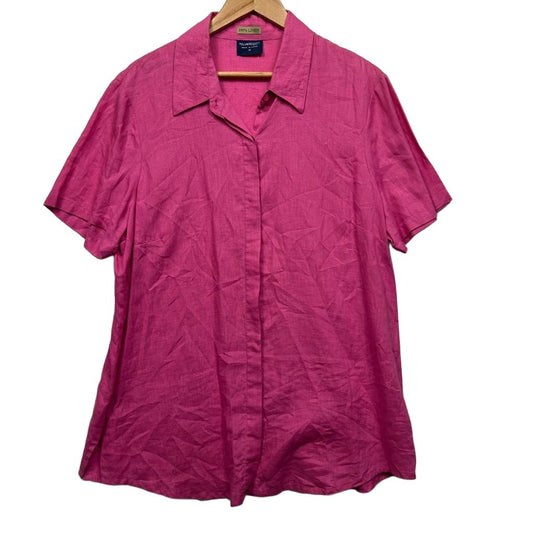 Nouvelle Pink Linen Shirt - Size 18