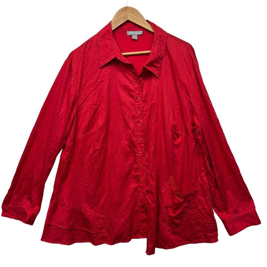 Nouvelle Red Cotton Top - Size 22