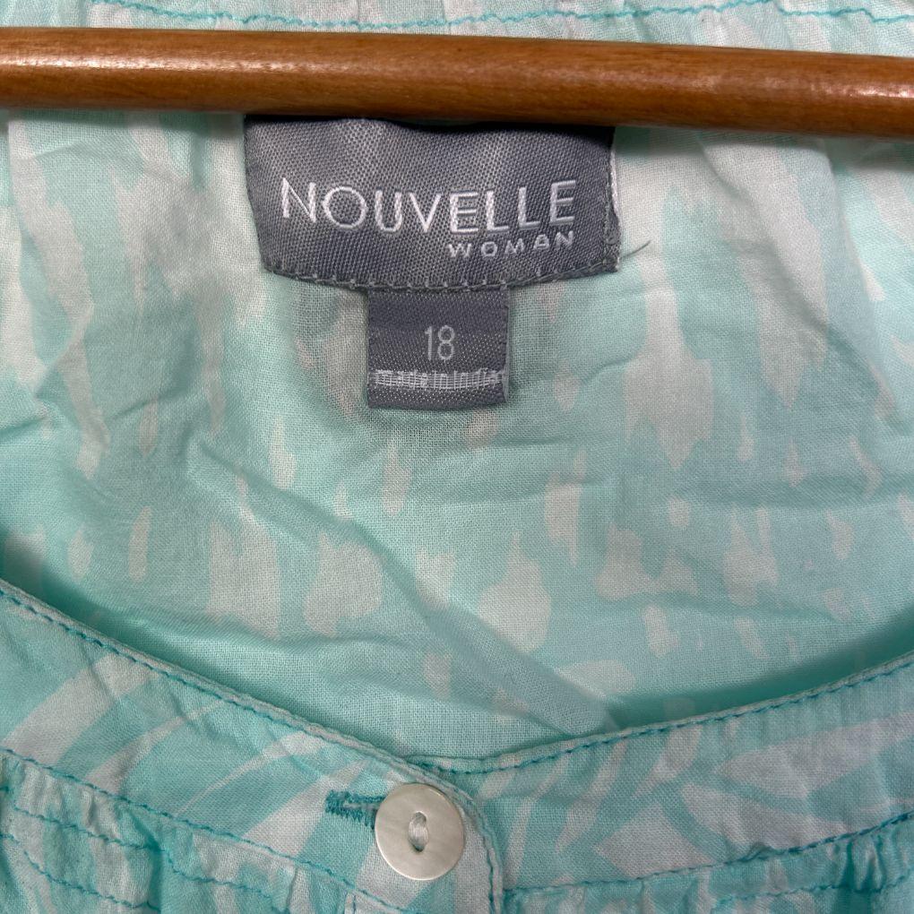 Nouvelle Woman Teal Cotton Top - Size 18