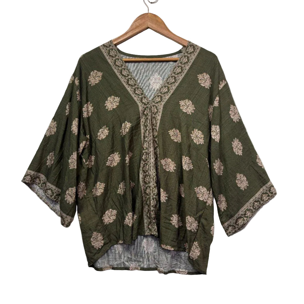 Olive Boho Top - Size XXL