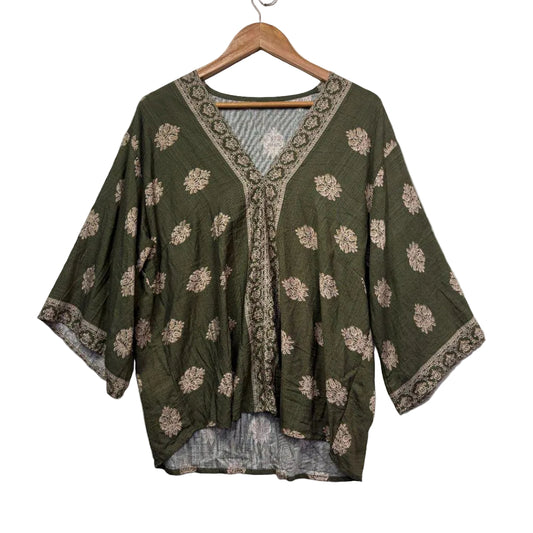 Olive Boho Top - Size XXL