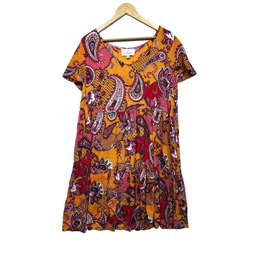 One Summer Orange Paisley Dress - Size 16