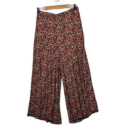 Orange Sherbe Floral Cotton Pants - Size 14