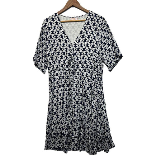 Orange Sherbet Black and White Print Dress - Size 18