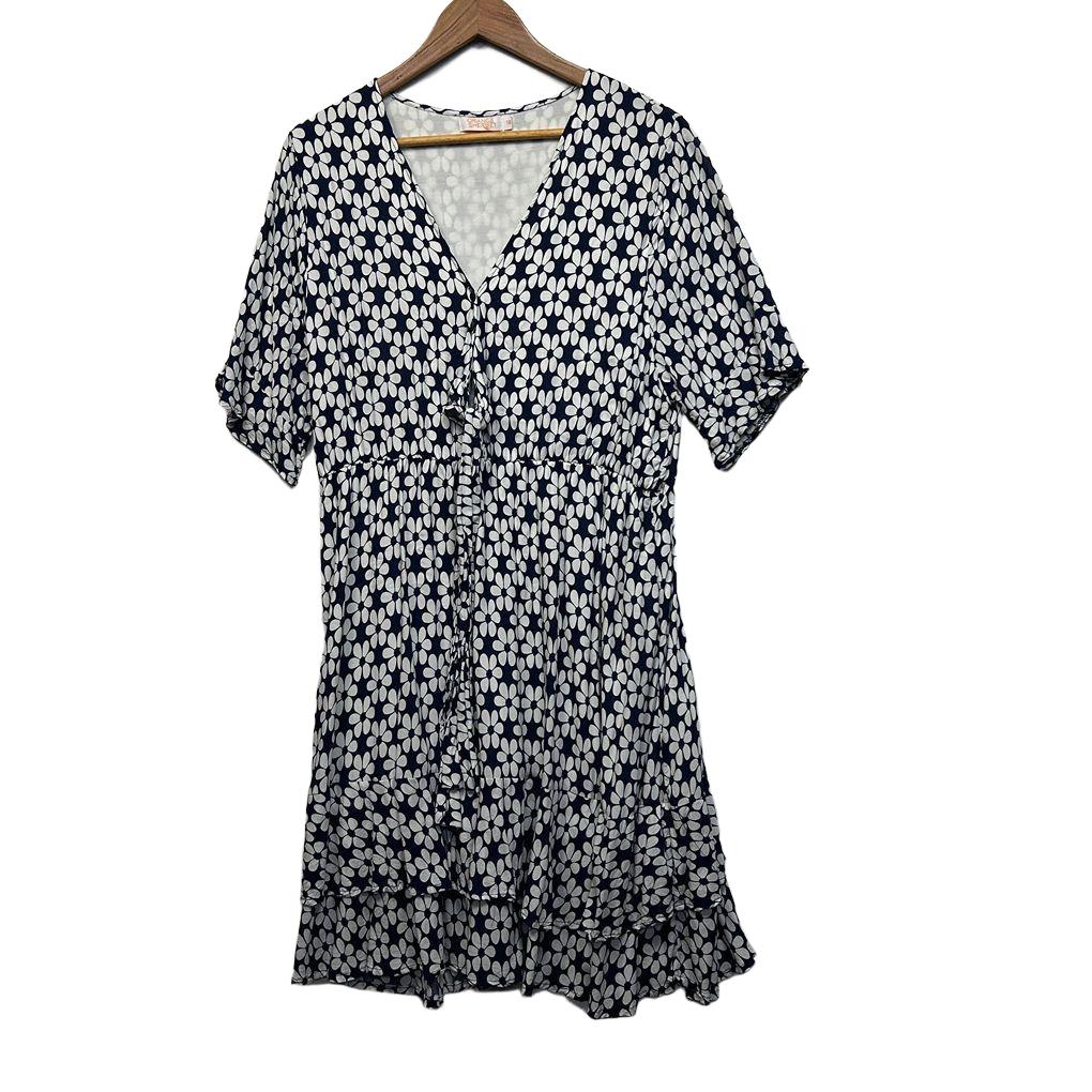 Orange Sherbet Print Dress - Size 18