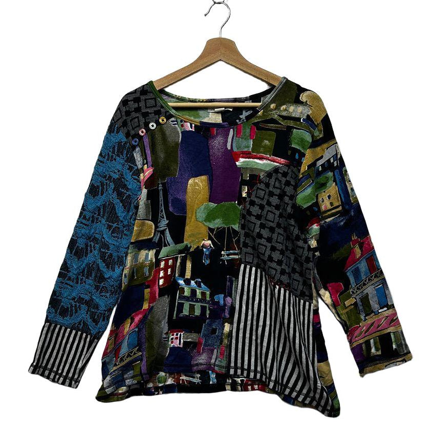 Orientique Multicoloured Long Sleeve Top - Size 14