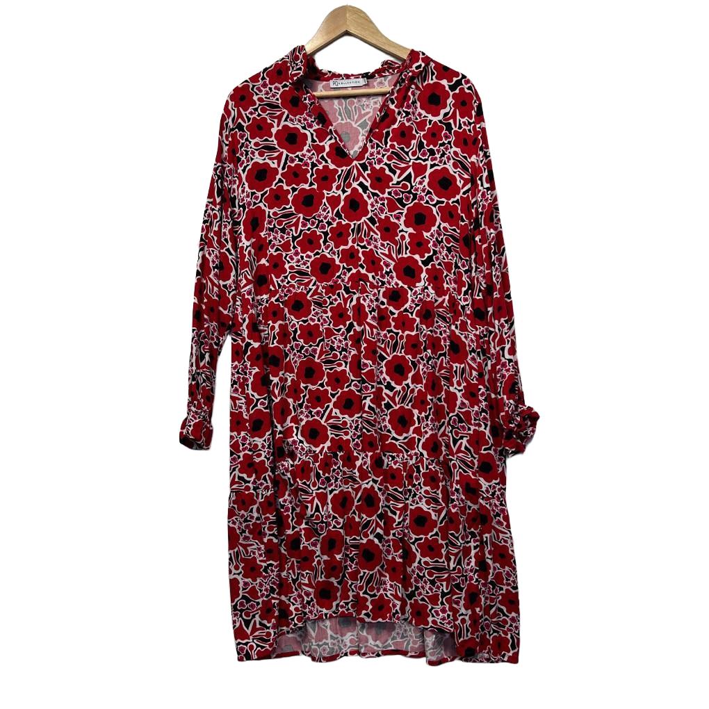 PQ Collection Red Floral Dress - Size M/L