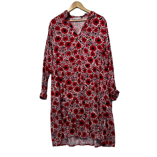 PQ Collection Red Floral Dress - Size M/L