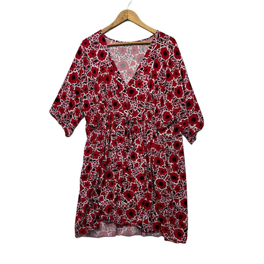 PQ Collection Red Floral Dress - Size L