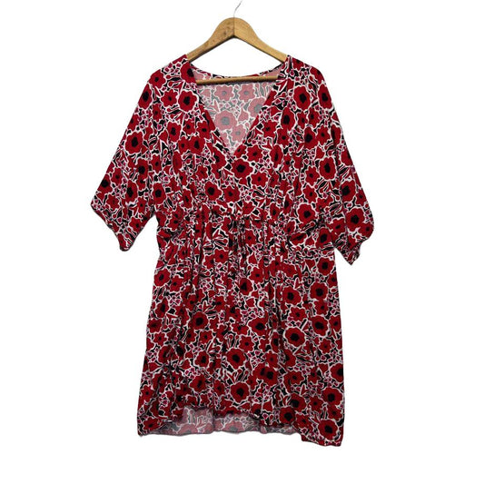 PQ Collection Red Floral Dress - Size L