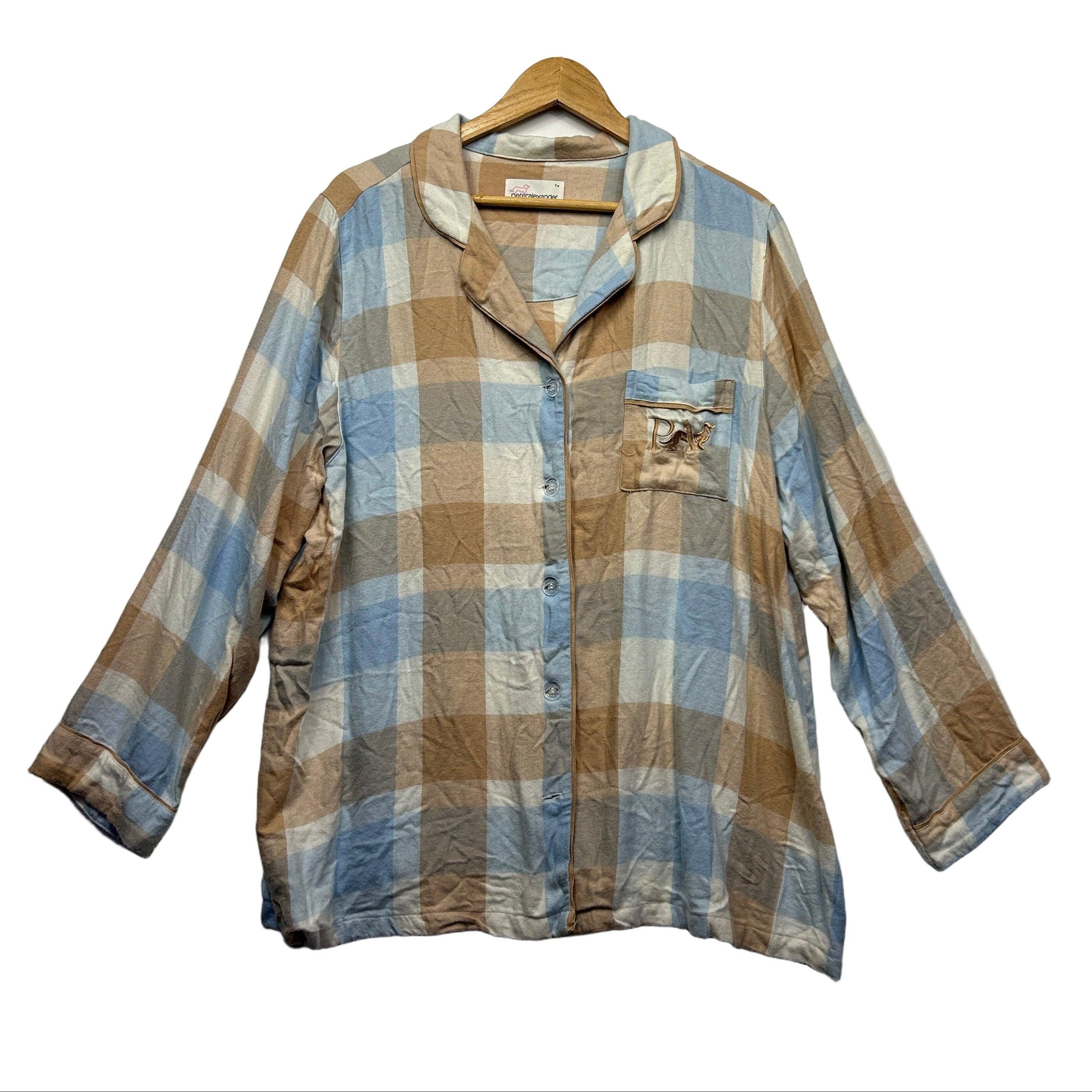 Peter Alexander Blue Check Pyjama Top - Size 1+