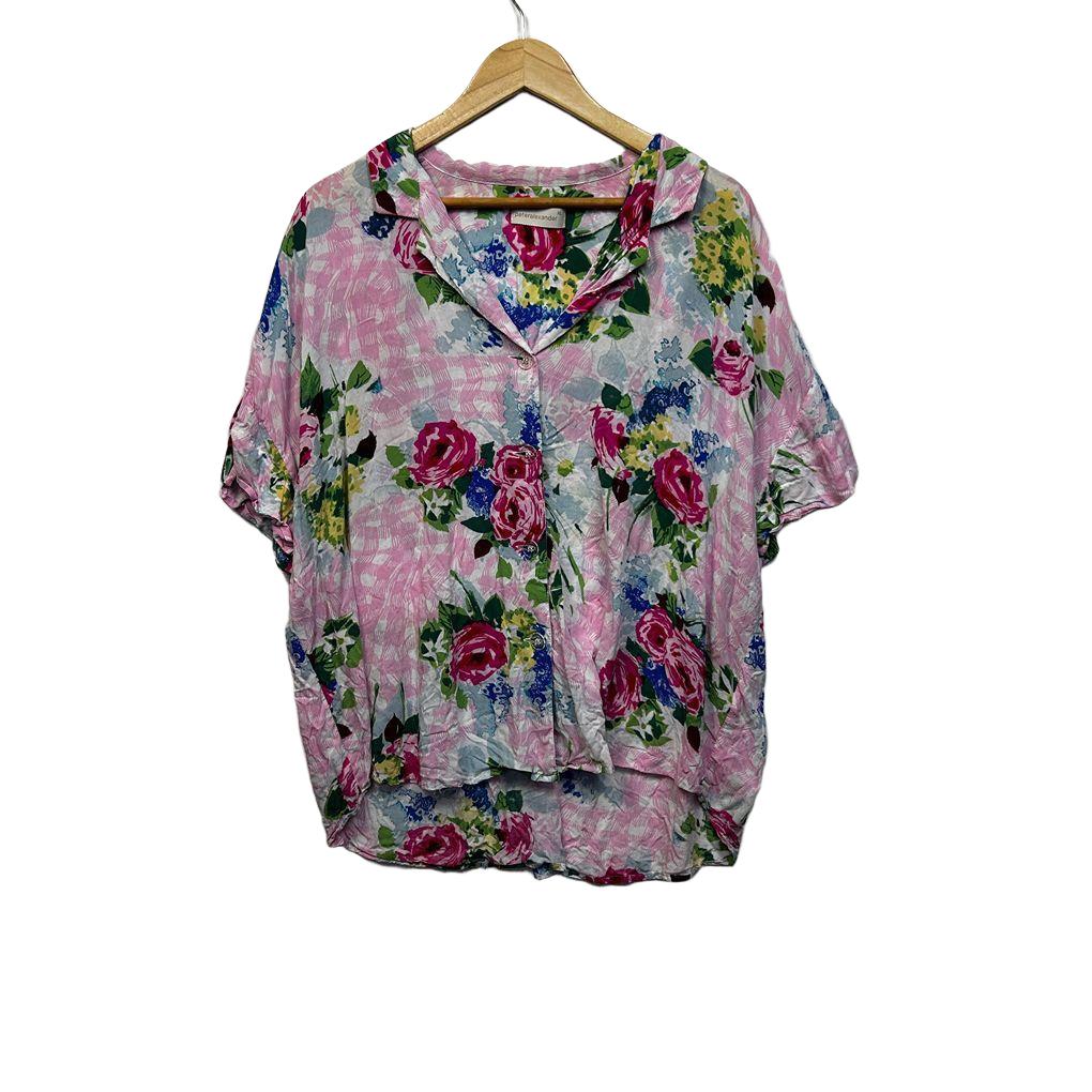 Peter Alexander Pink Floral Pyjama Top - Size XL