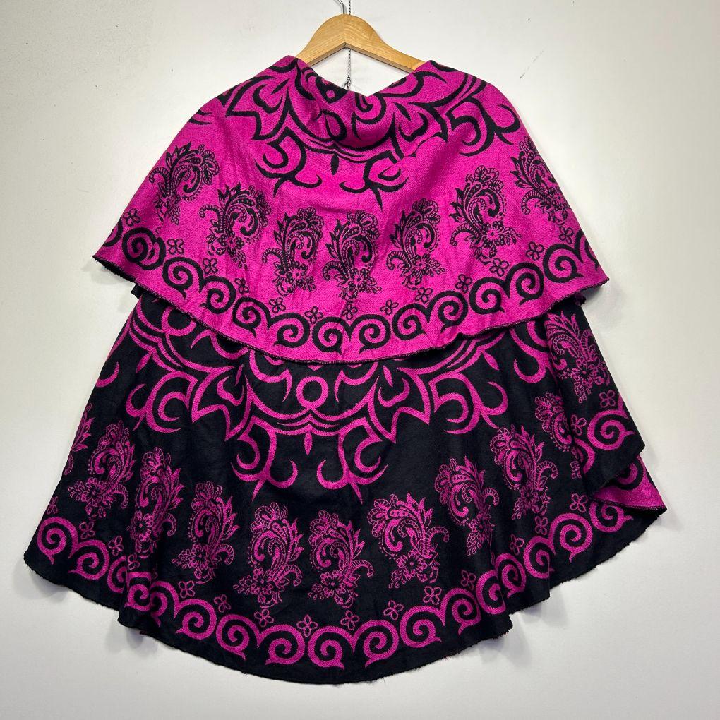 Pink Black Reversible Top Jumper Shrug - Size 22