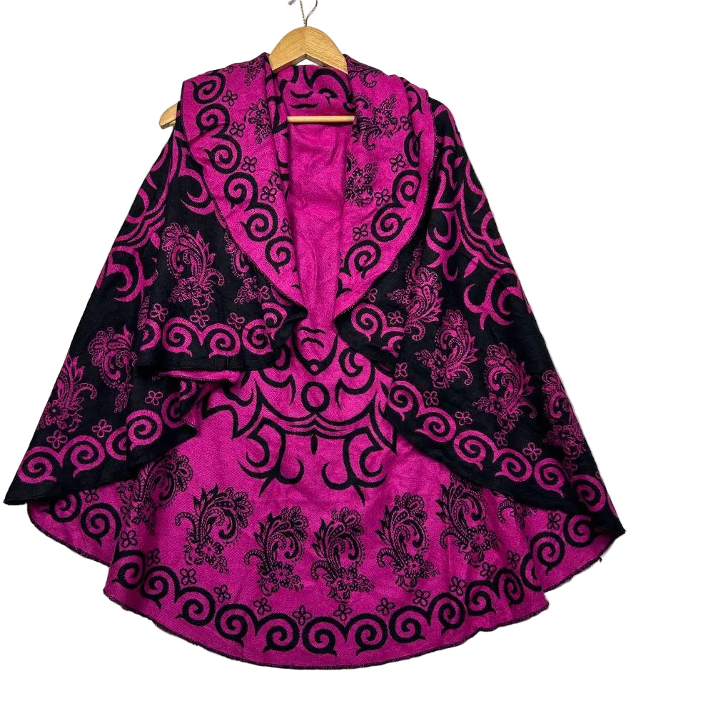 Pink Black Reversible Top Jumper Shrug - Size 22