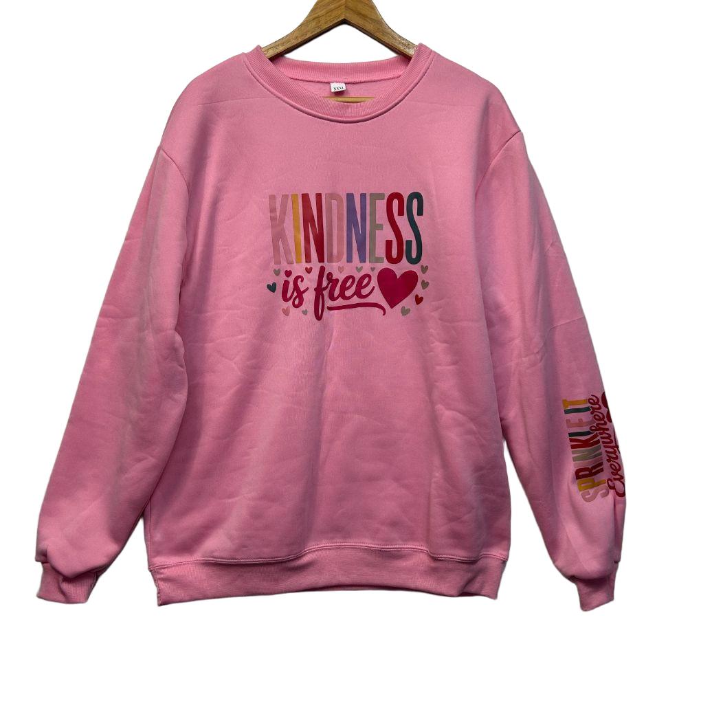 Pink Kindness Is Free Jumper Sweatshirt - Size 3XL