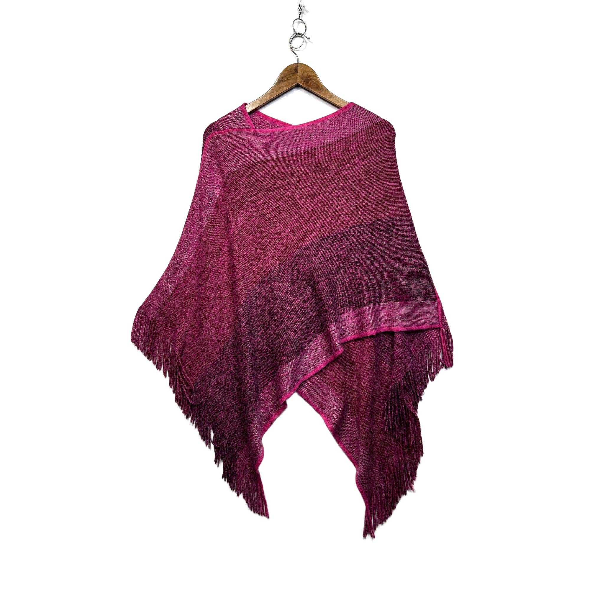 Pink Knit Poncho - One Size