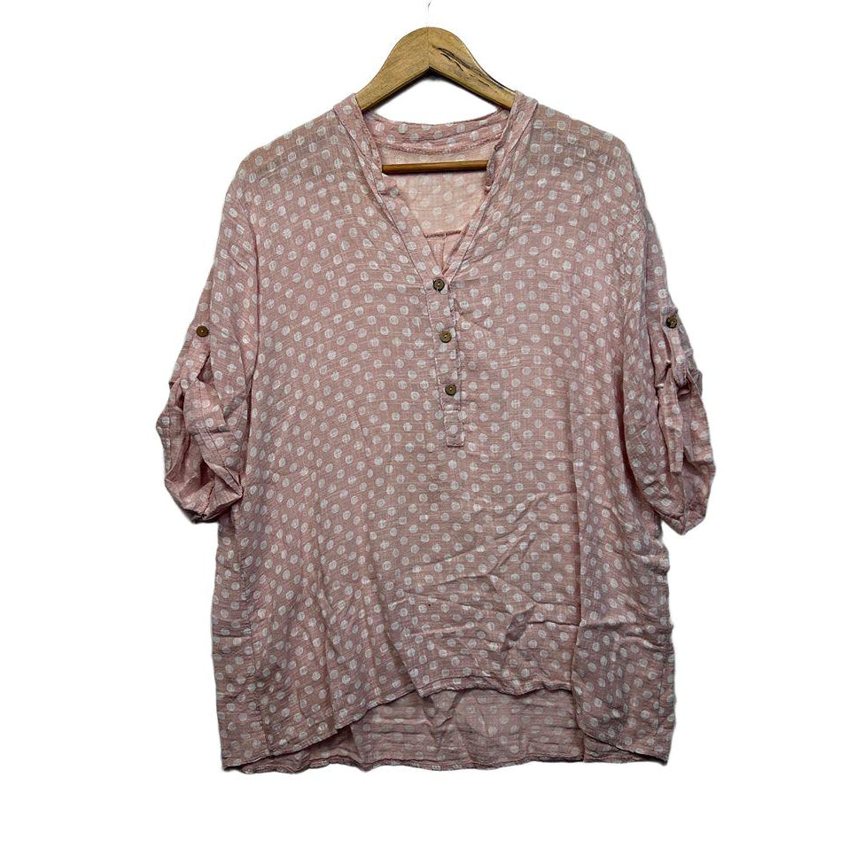 Made in Italy Pink Cotton Top - Size 14/16