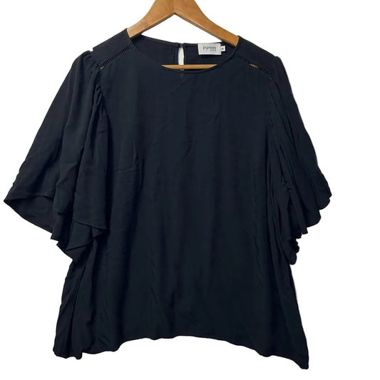 Piper Curve Black Top - Size 16