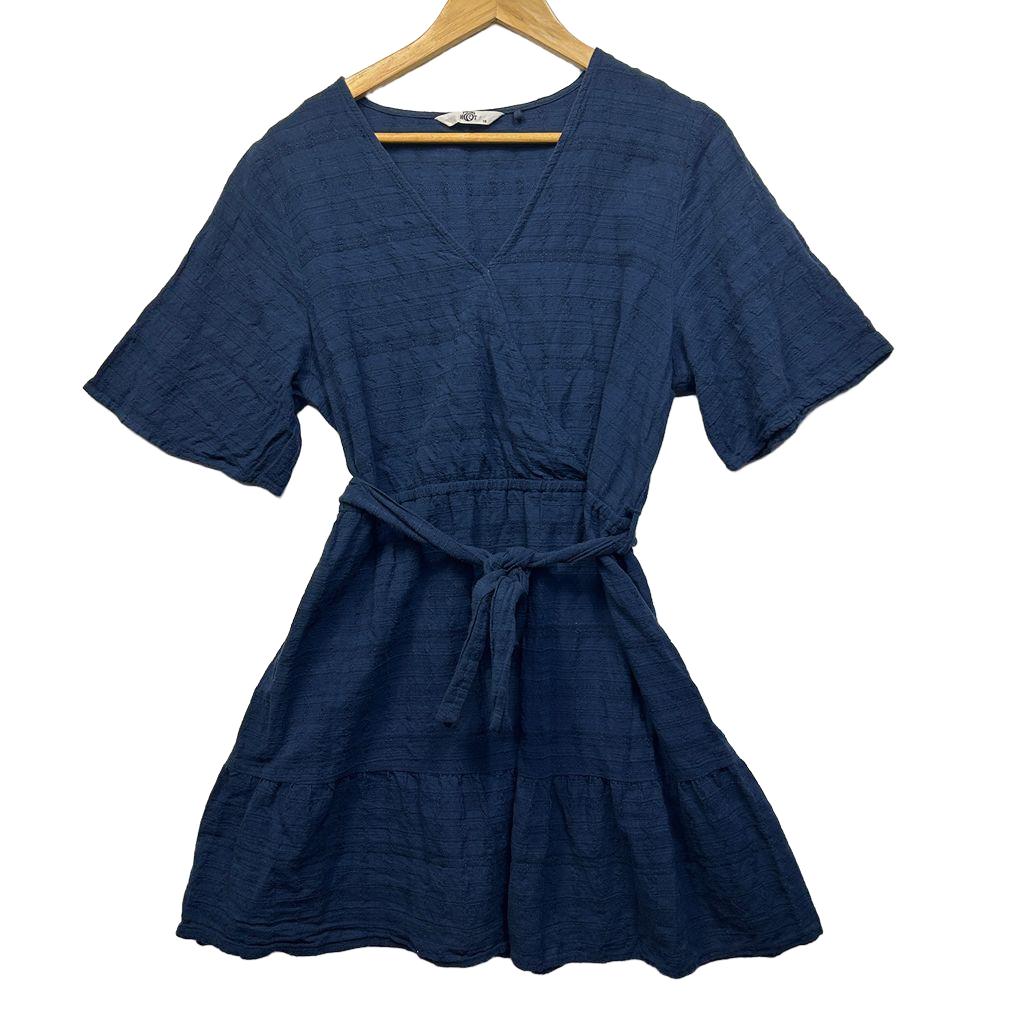Piping Hot Navy Cotton Dress - Size 18