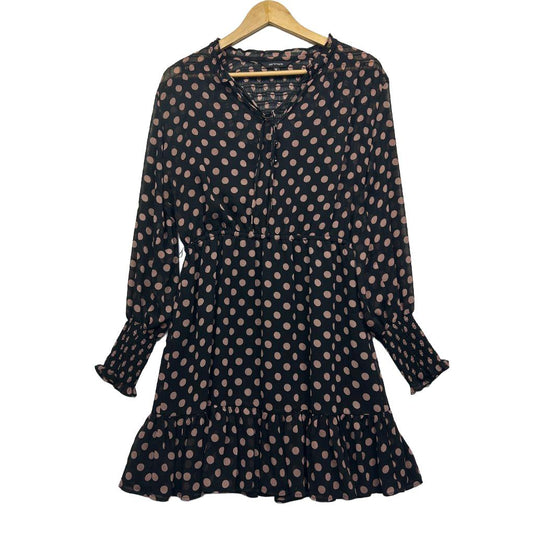 Portmans Black Polka Dot Dress - Size 12
