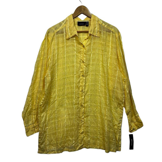 Potpourri Yellow Plus Size Cotton Shirt - Size 20L (New with fault)