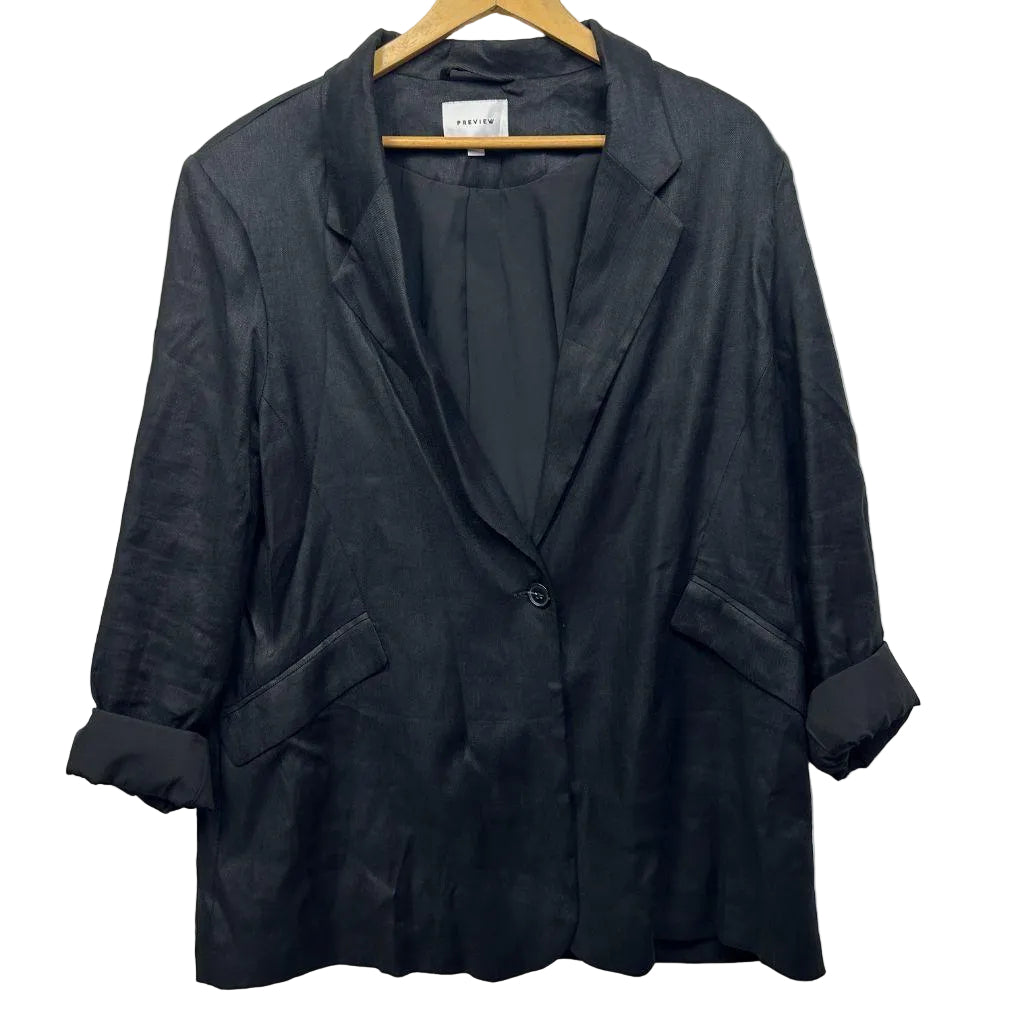 Preview Black Linen Blazer - Size 20