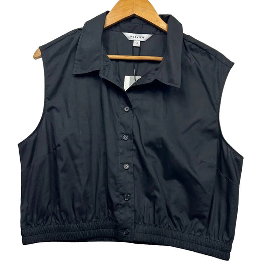 Preview Black Cotton Crop Top - Size 16