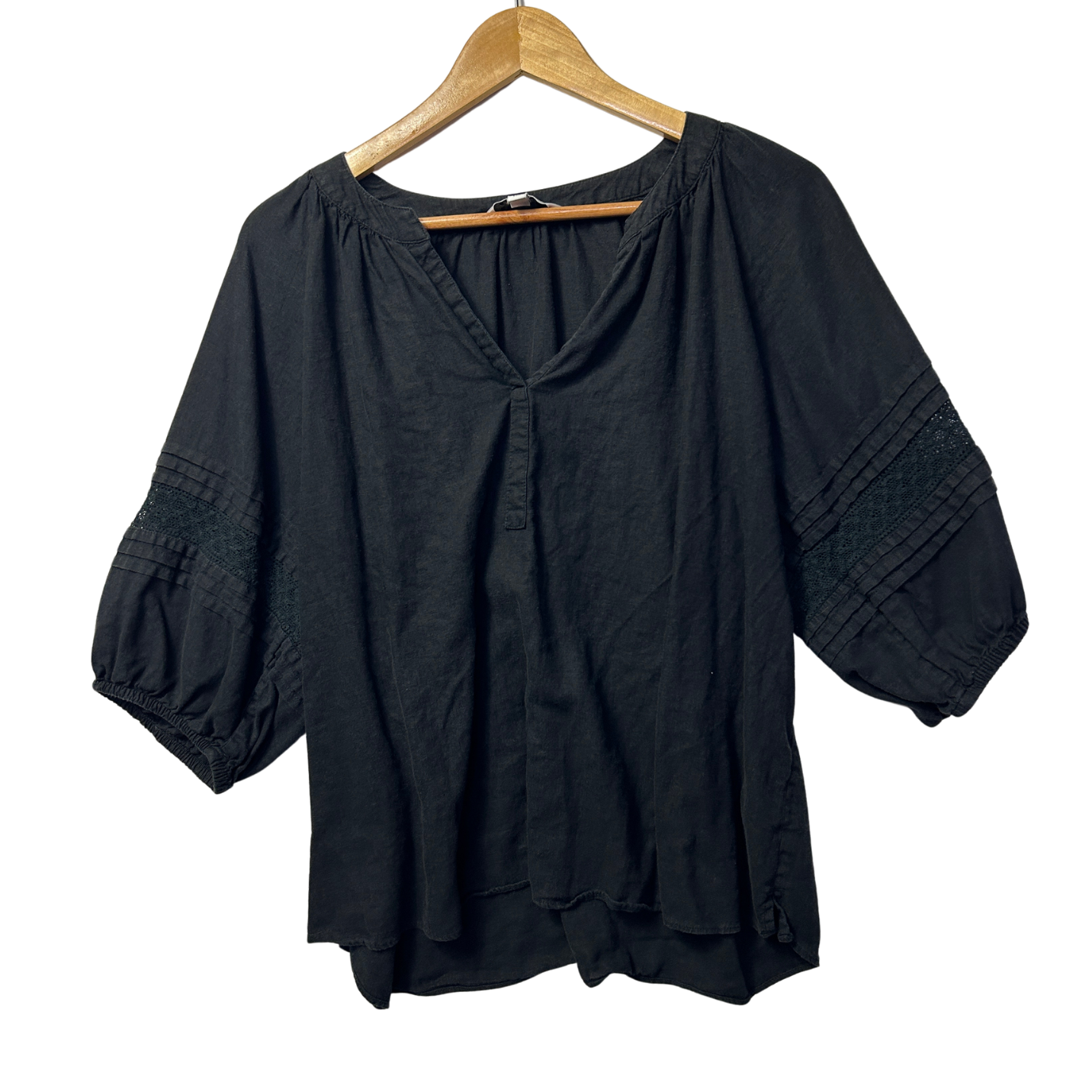 Preview Black Linen Top - Size 16