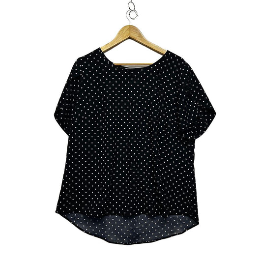 Preview Black Plus Size Polka Dot Top - Size 20