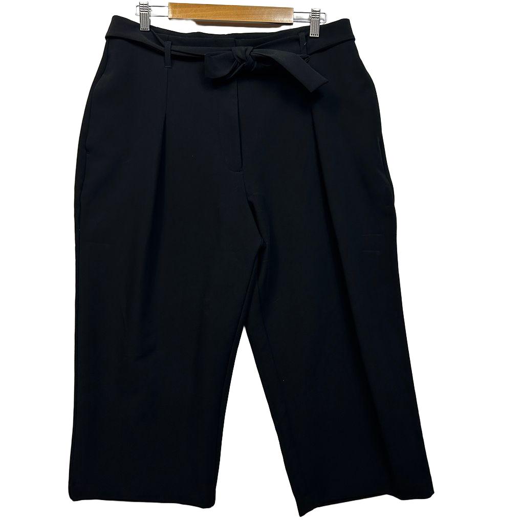 Preview Black Tie Waist Cropped Pants - Size 16