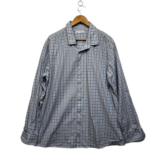 Preview Blue Check Cotton Mens Shirt - Size XXXL
