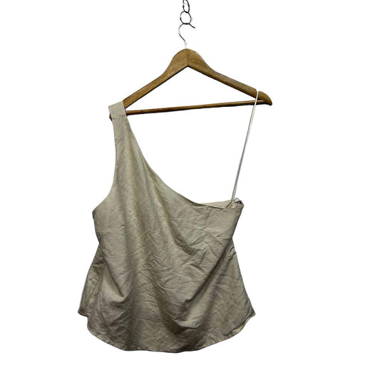 Preview Cream Linen One Shoulder Top - Size 16