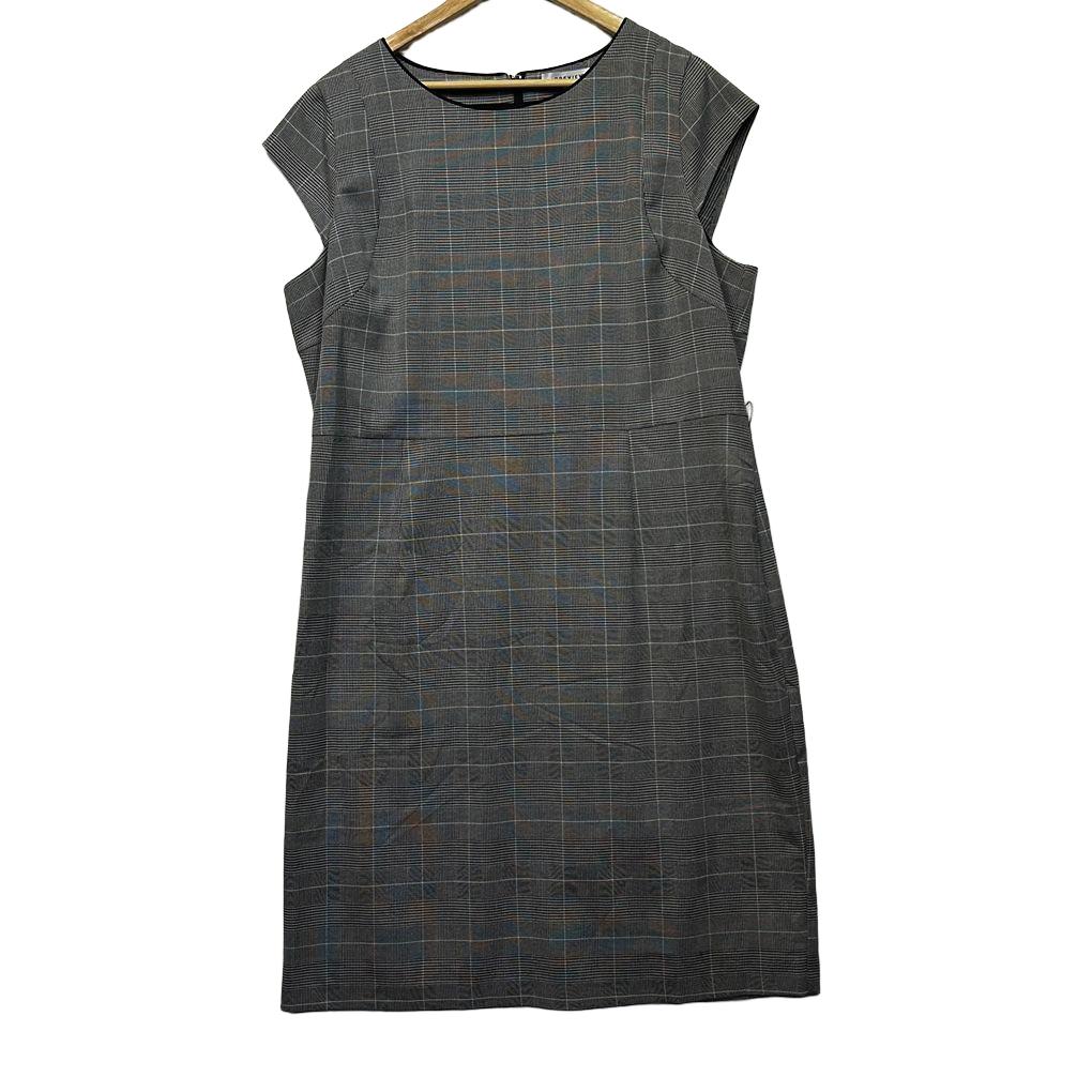Preview Grey Plus Size Check Dress - Size 20