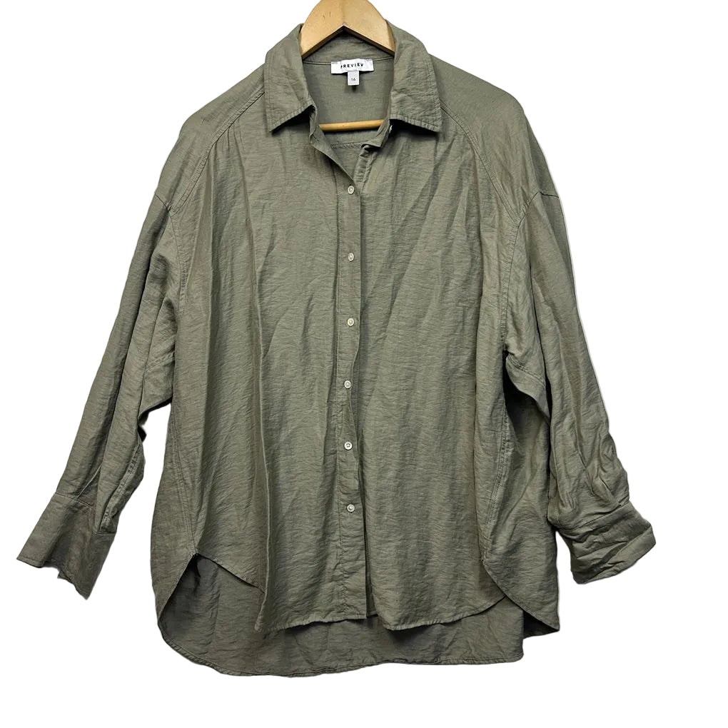 Preview Khaki Linen Shirt - Size 16