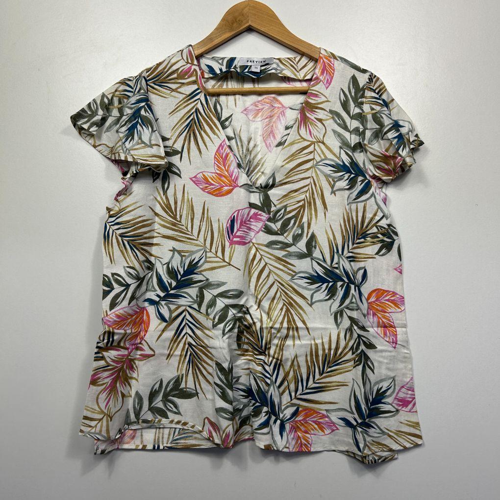 Preview Multicolour Linen Top - Size 16