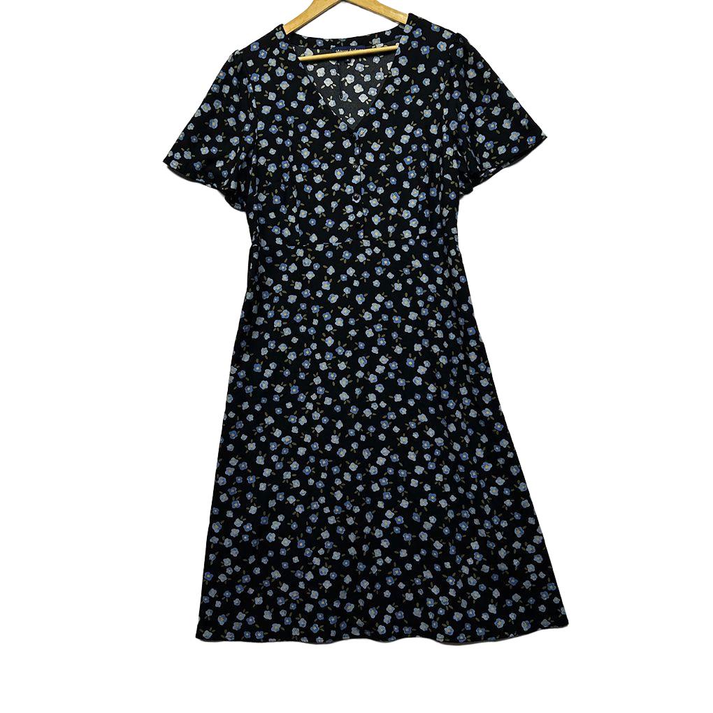 Princess Highway Navy Floral Dress - Size 16