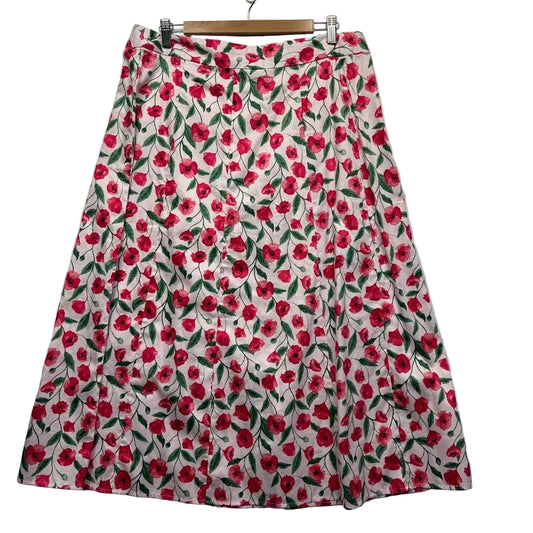 Princess Highway Pink Floral Cotton Skirt - Size 16