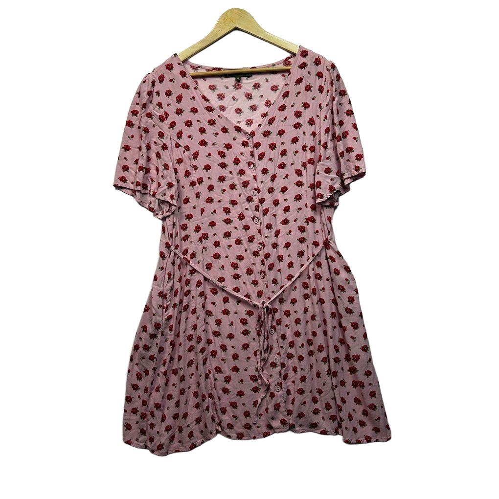 Princess Highway Pink Plus Size Floral Dress - Size 20