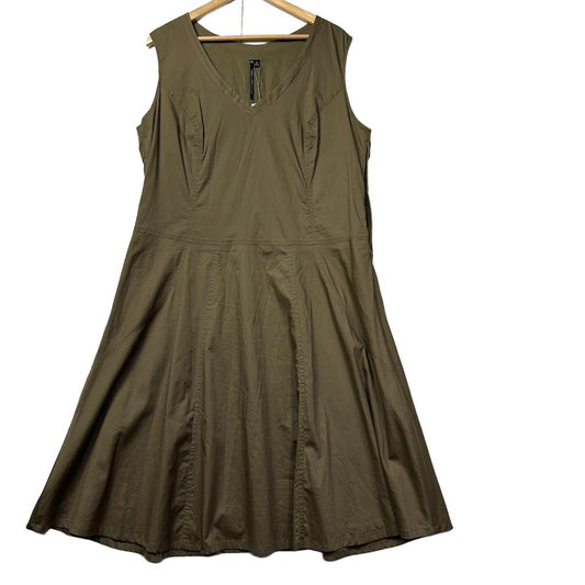 Privilege Olive Cotton Dress - Size 18