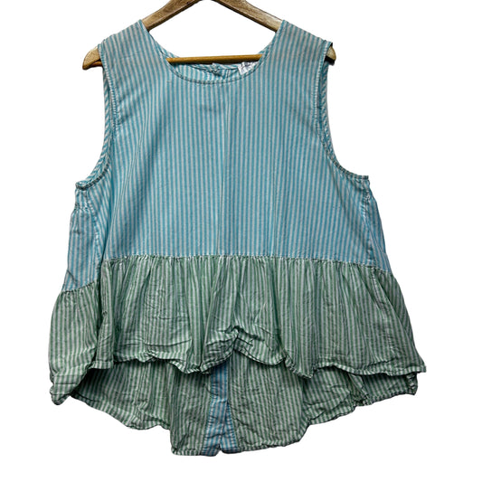 Proud Poppy Striped Cotton Sleeveless Top - Size 18