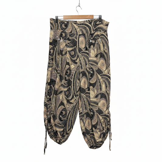 Quelque Multicoloured Paisley Print Cropped Pants - Size 16