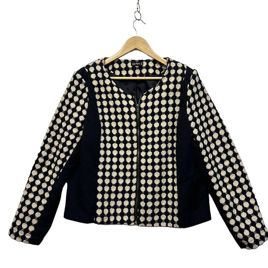 Quelque Black Cotton Jacket - Size 18