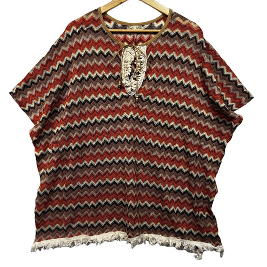 Qui Qui Multicoloured Poncho Top - Size M/L