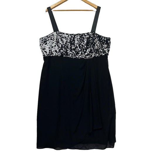 R&M Richards Black Cocktail Sequin Dress - Size 22W
