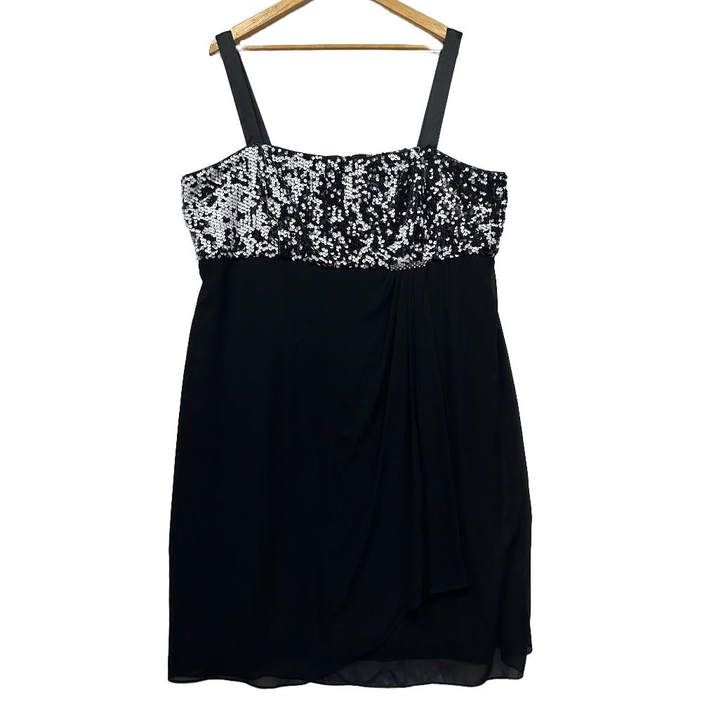 R&M Richards Black Cocktail Sequin Dress - Size 22W