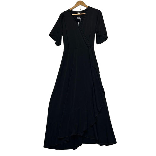 RTM Black Wrap Maxi Dress - Size 16