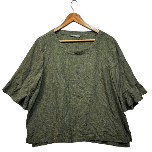 Regatta Khaki Linen Top - Size 16