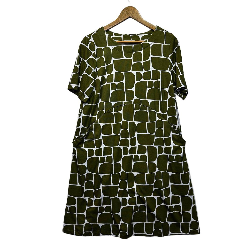 Regatta Petites Olive Print Organic Cotton Dress - Size 12