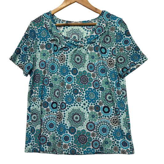Regatta Teal Geometric Print Top - Size L