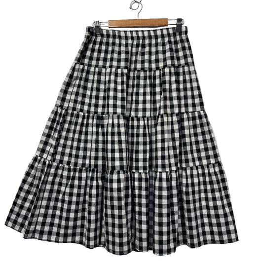 Reverse Black Cotton Maxi Skirt - Size XL